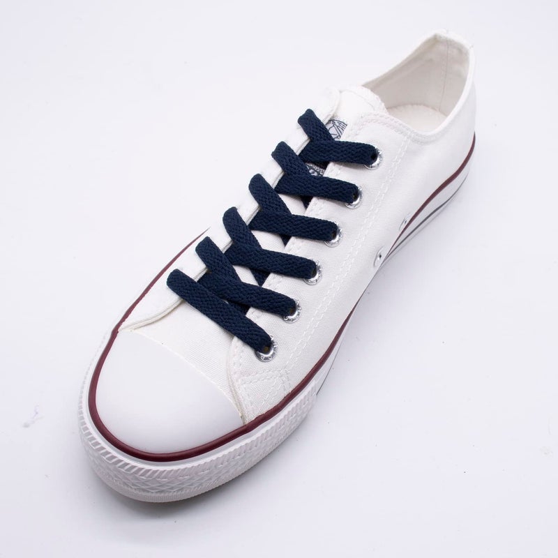 Handshop Flat Shoelaces 5/16" - Shoe Laces Replacements For Sneakers and Athletic Shoes Boots Navy Blue 102cm - Image 2